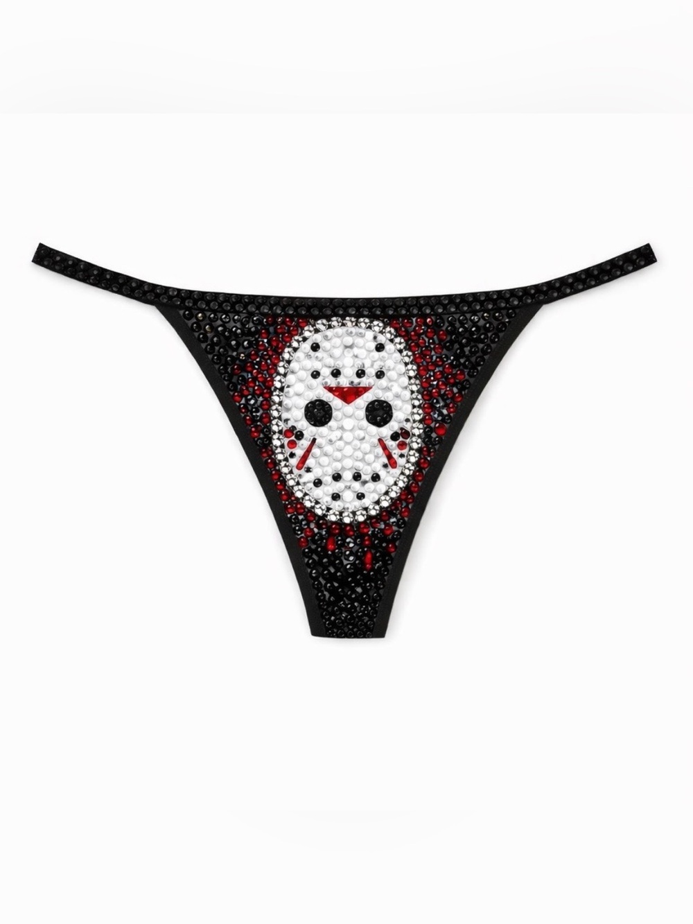 Hockey Mask Horror Theme Crystal Rhinestone Pantie Choose Style & Size XS-3X New